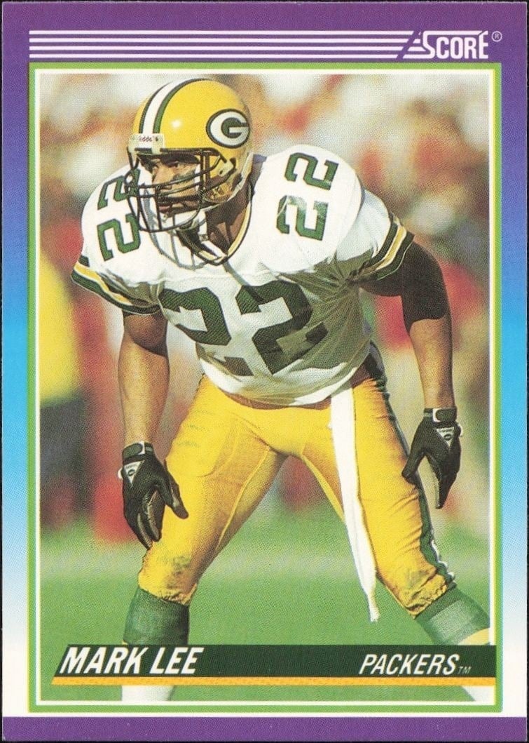 Mark Lee 1990 Score #491 Football Trading Card - Front 1990 Score Mark Lee #491 football trading card front