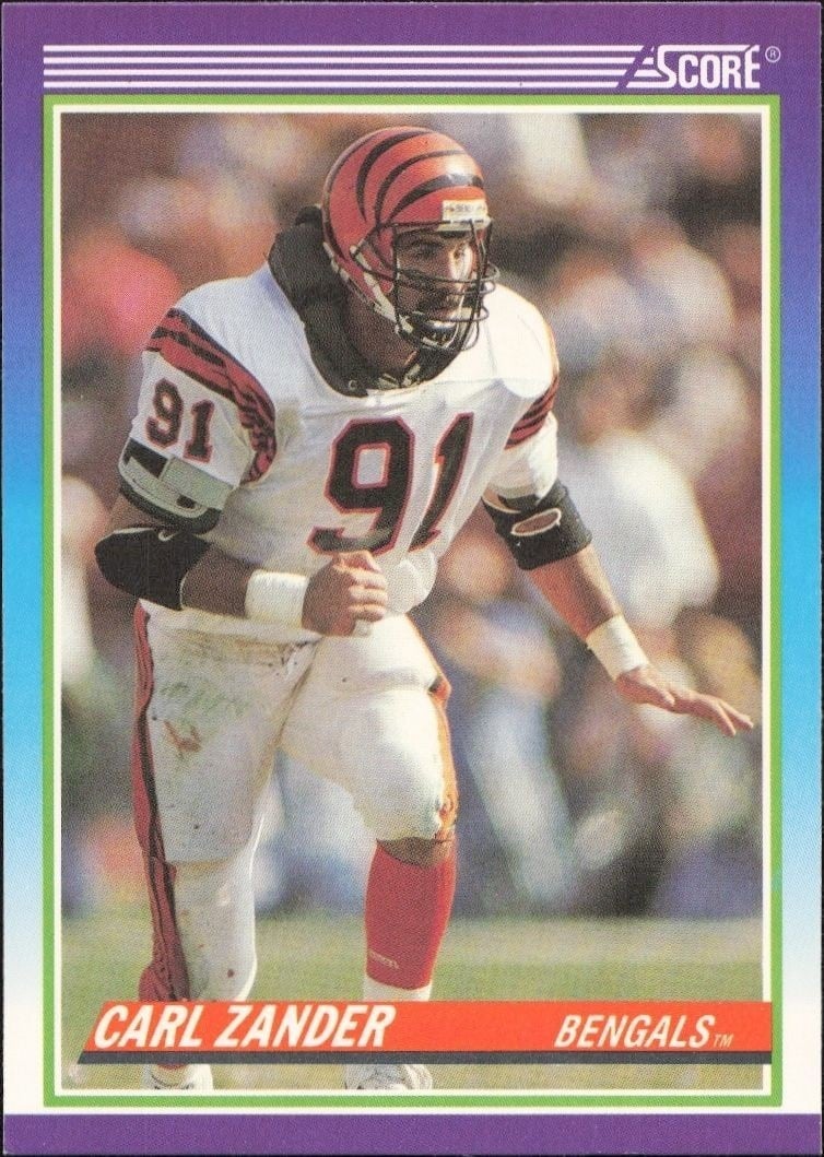 Carl Zander 1990 Score #478 Football Trading Card - Front 1990 Score Carl Zander #478 football trading card front
