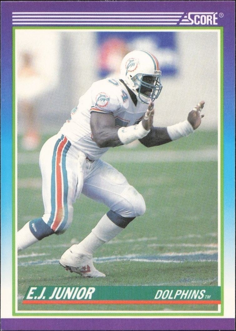 E.J. Junior 1990 Score #494 Football Trading Card - Front 1990 Score E.J. Junior #494 football trading card front