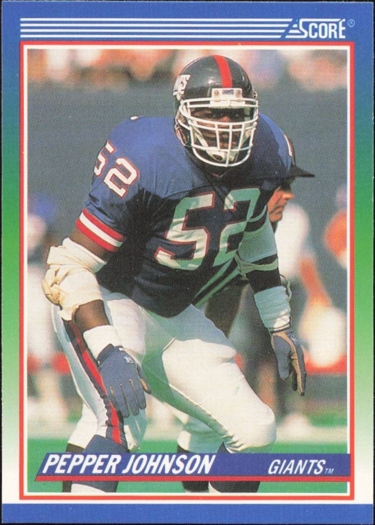 Pepper Johnson 1990 Score #361 Football Trading Card - Front 1990 Score Pepper Johnson #361 football trading card front