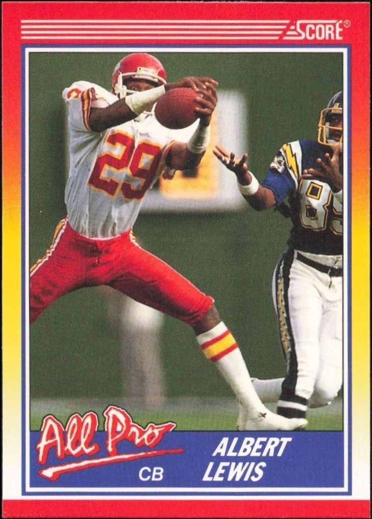 Albert Lewis 1990 Score #568 Football Trading Card - Front 1990 Score Albert Lewis #568 football trading card front