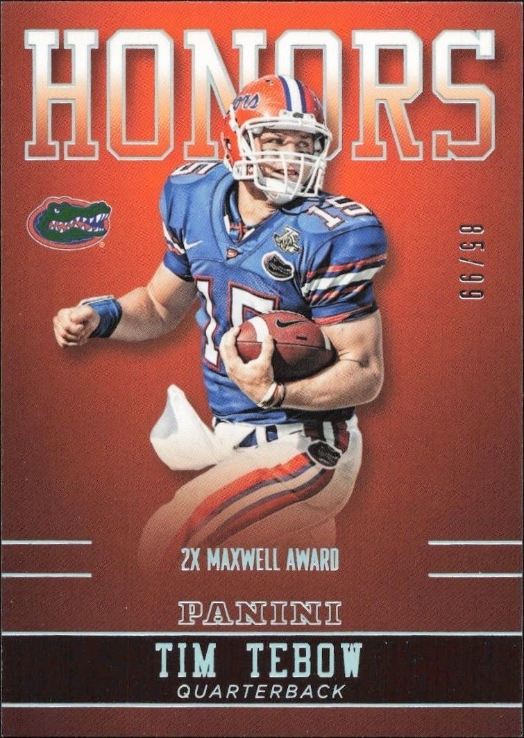 2015 Panini Florida Gators Tim Tebow #TT-FL trading card