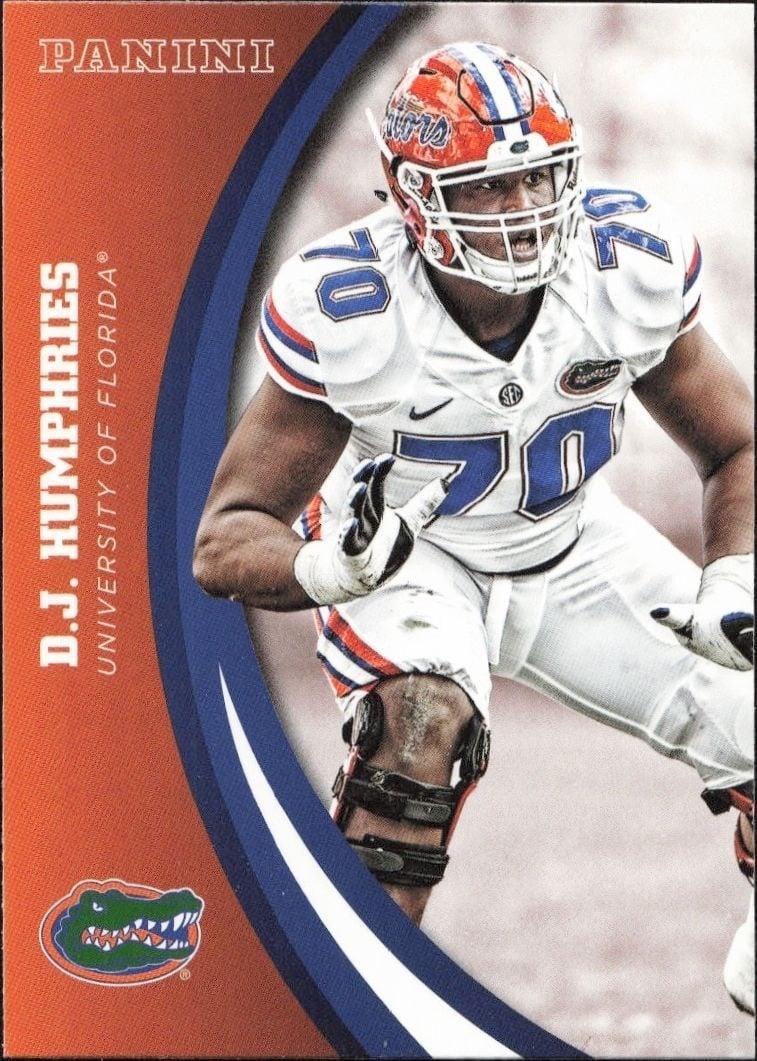 D.J Humpries 2015 Panini Florida Gators #12 Football Trading Card - Front 2015 Panini Florida Gators D.J Humpries #12 football trading card front
