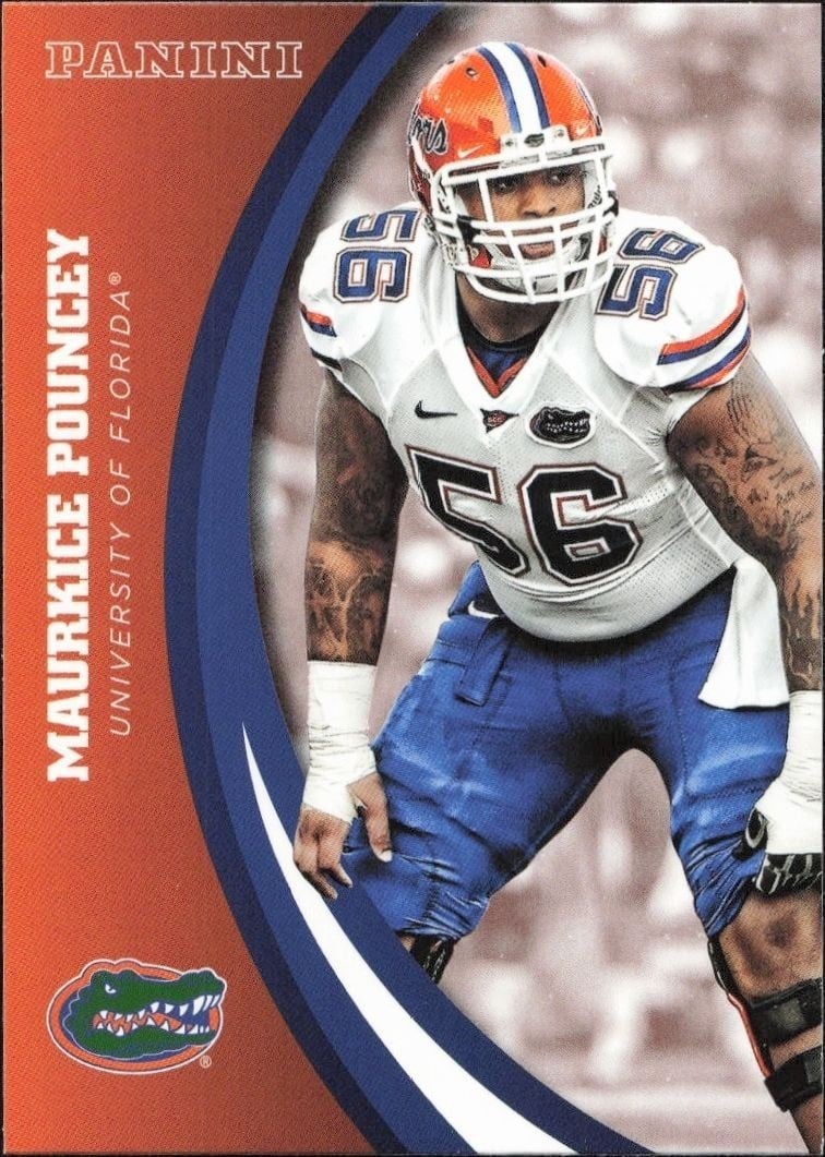 Maurkice Pouncey 2015 Panini Florida Gators #47 Football Trading Card - Front 2015 Panini Florida Gators Maurkice Pouncey #47 football trading card front