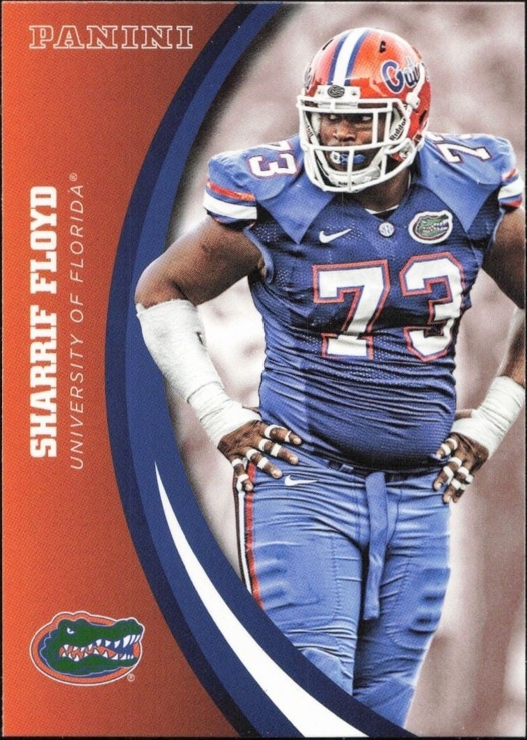 Sharrif Floyd 2015 Panini Florida Gators #57 Football Trading Card - Front 2015 Panini Florida Gators Sharrif Floyd #57 football trading card front
