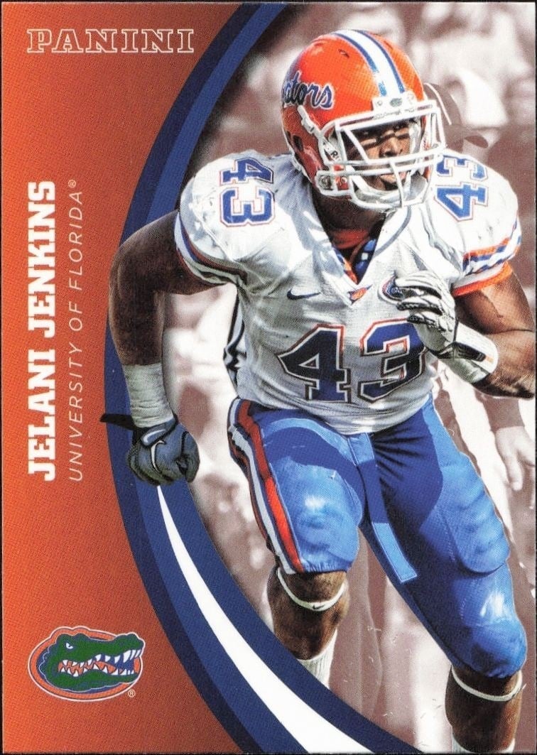 Jelani Jenkins 2015 Panini Florida Gators #25 Football Trading Card - Front 2015 Panini Florida Gators Jelani Jenkins #25 football trading card front