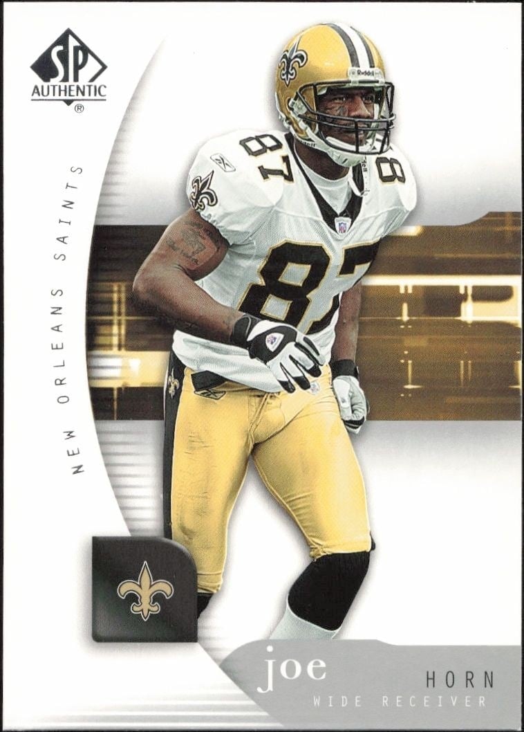 Joe Horn 2005 Upper Deck SP Authentic #55 Football Trading Card - Front 2005 Upper Deck SP Authentic Joe Horn #55 football trading card front