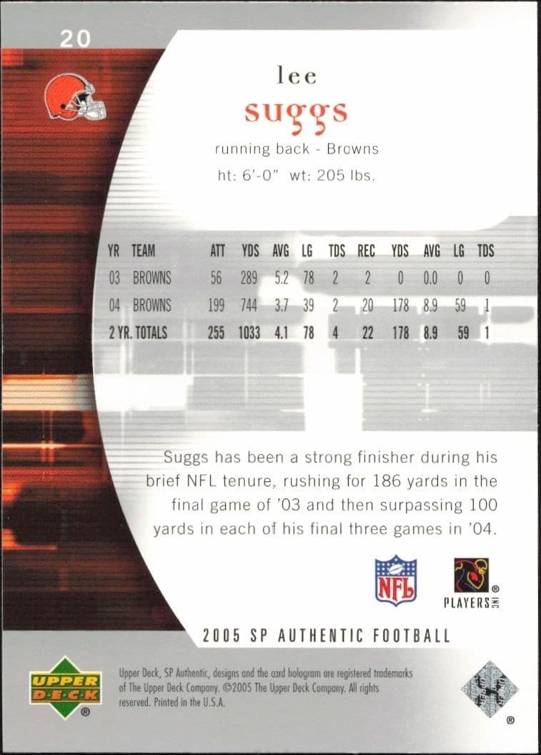 Lee Suggs - Back