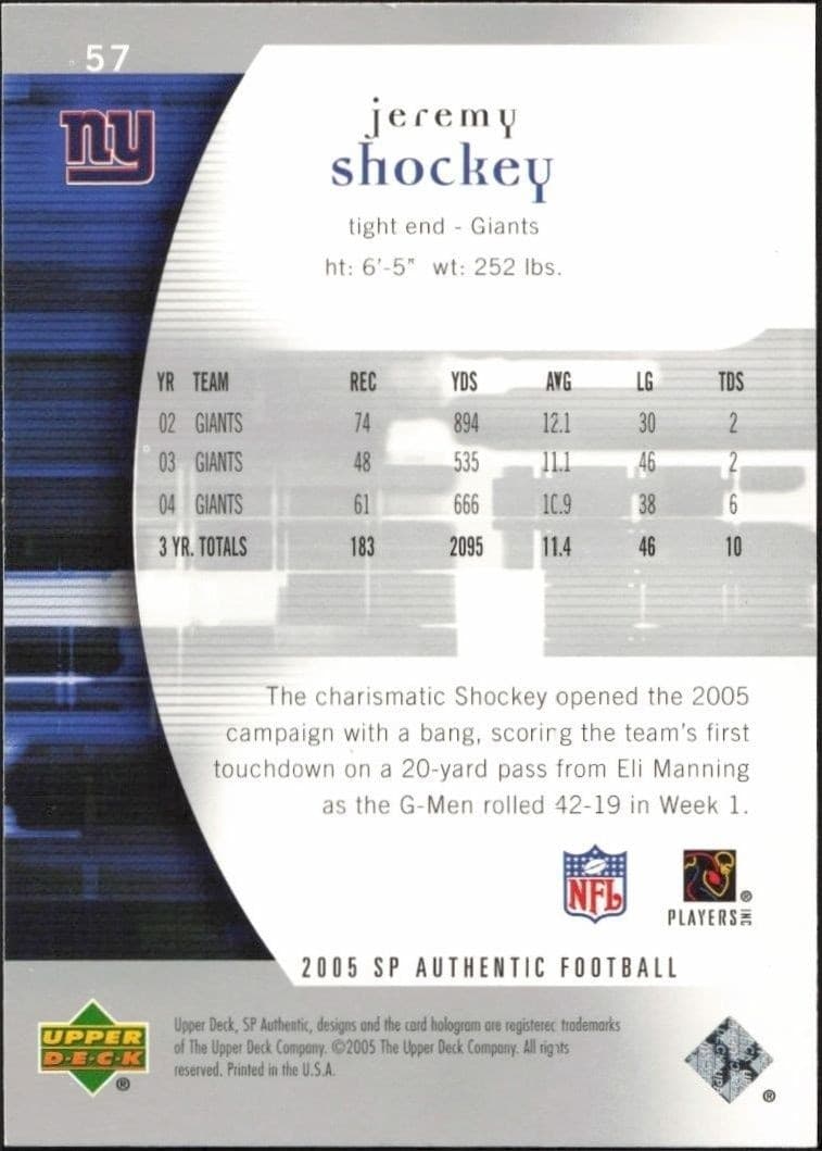 Jeremy Shockey - Back