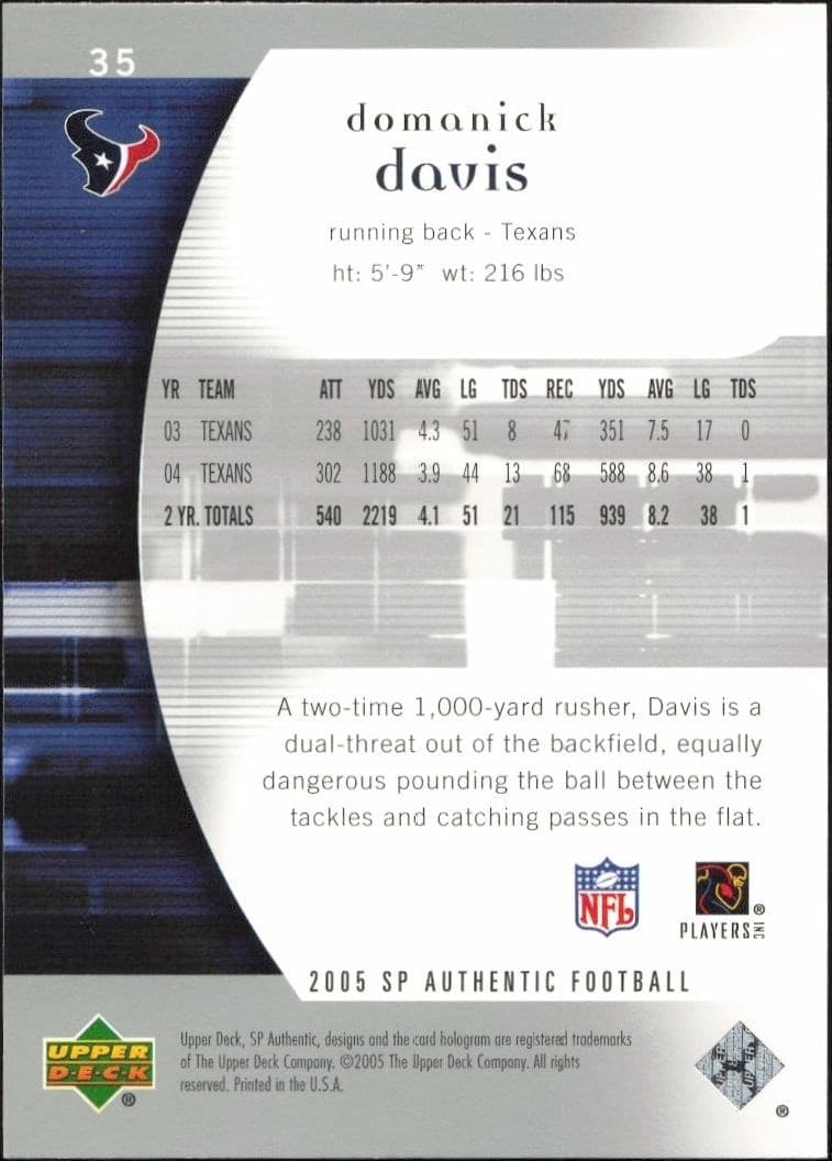 Domanick Davis - Back
