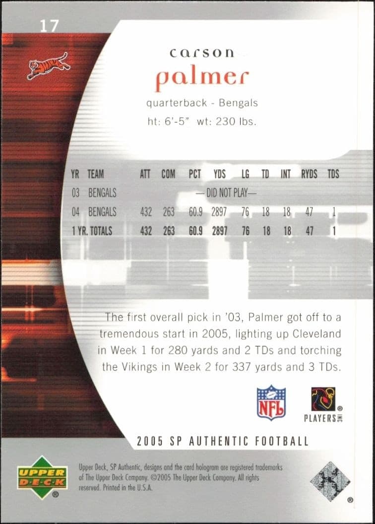 Carson Palmer - Back