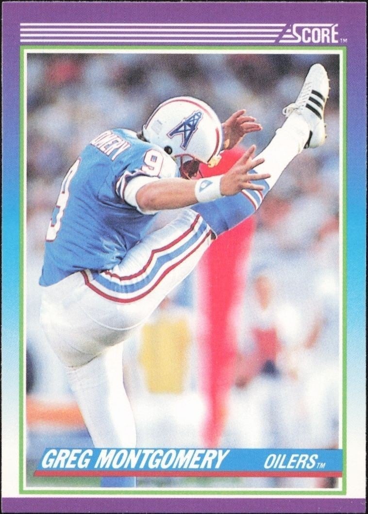 Greg Montgomery 1990 Score #189 Football Trading Card - Front 1990 Score Greg Montgomery #189 football trading card front