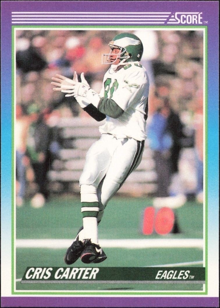 Cris Carter 1990 Score #193 Football Trading Card - Front 1990 Score Cris Carter #193 football trading card front