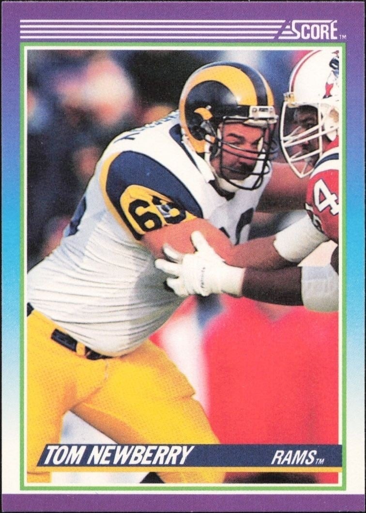 Tom Newberry 1990 Score #192 Football Trading Card - Front 1990 Score Tom Newberry #192 football trading card front