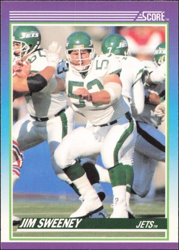 Jim Sweeney 1990 Score #198 Football Trading Card - Front 1990 Score Jim Sweeney #198 football trading card front