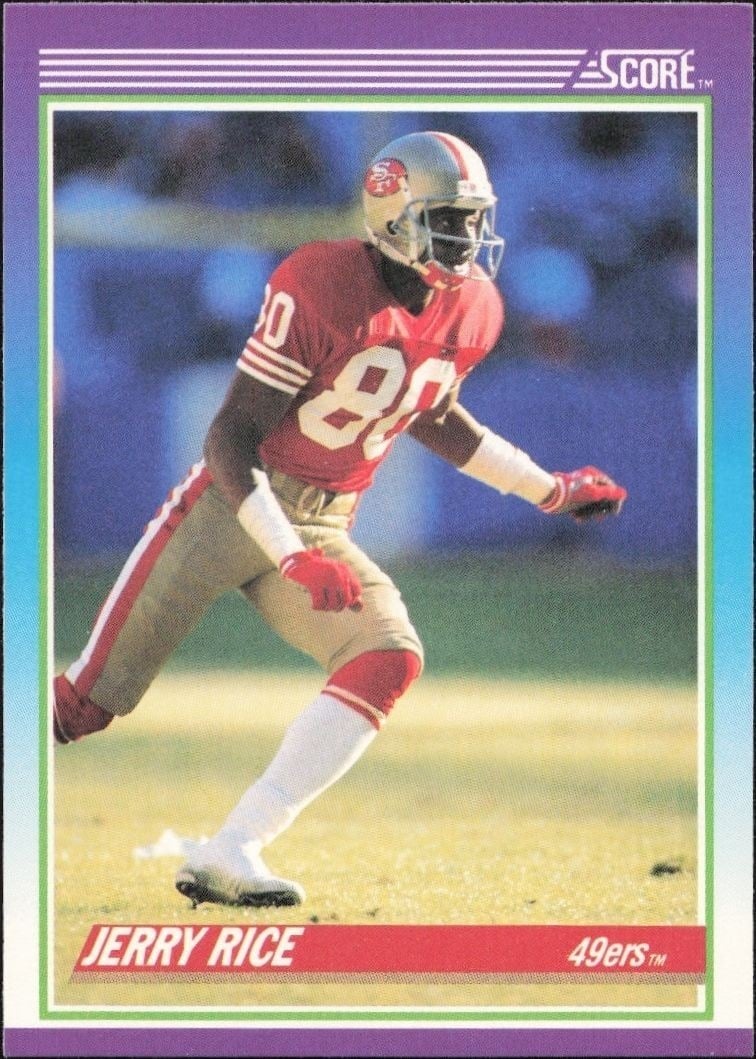 Jerry Rice 1990 Score #200 Football Trading Card - Front 1990 Score Jerry Rice #200 football trading card front