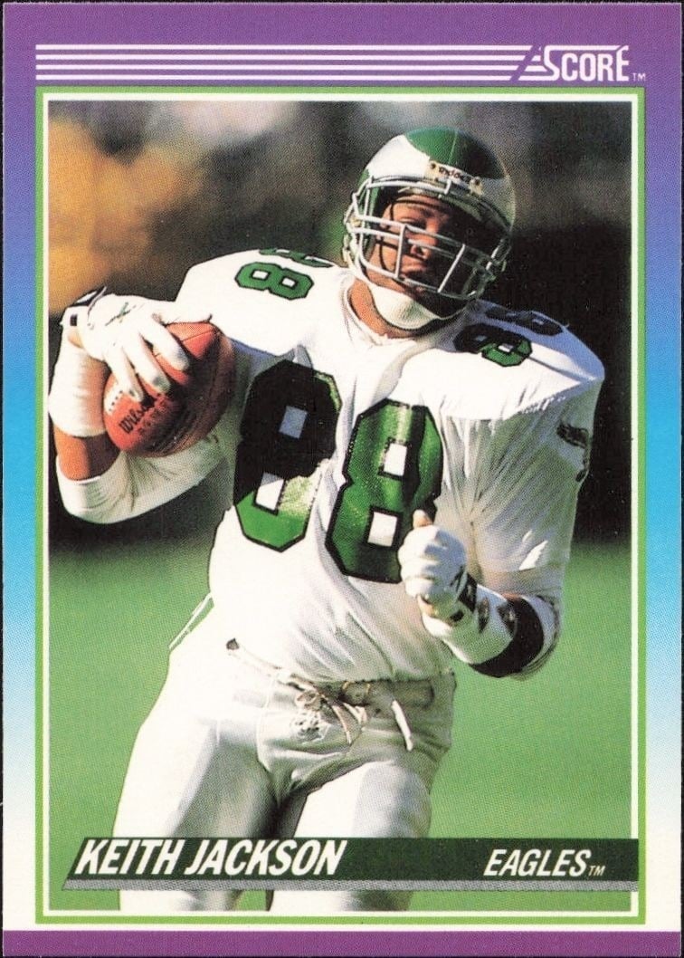 Keith Jackson 1990 Score #210 Football Trading Card - Front 1990 Score Keith Jackson #210 football trading card front