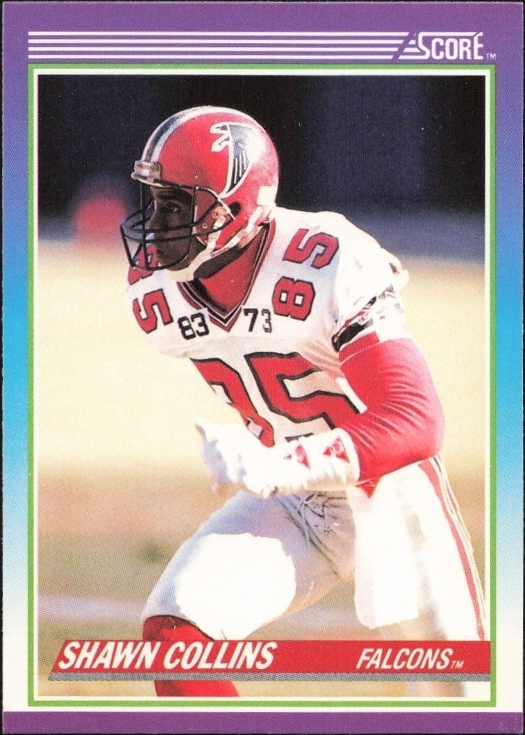 Shawn Collins 1990 Score #207 Football Trading Card - Front 1990 Score Shawn Collins #207 football trading card front