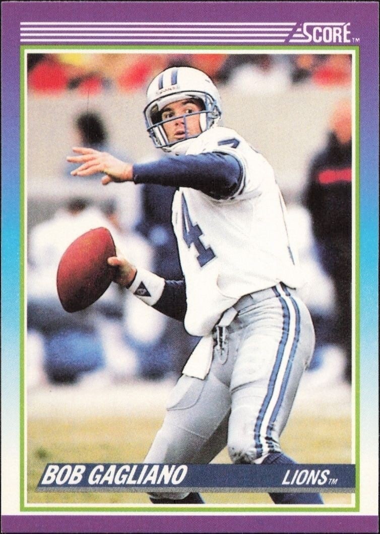 Bob Gagliano 1990 Score #214 Football Trading Card - Front 1990 Score Bob Gagliano #214 football trading card front