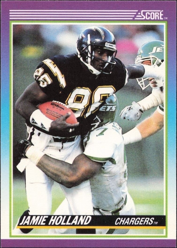 Jamie Holland 1990 Score #211 Football Trading Card - Front 1990 Score Jamie Holland #211 football trading card front