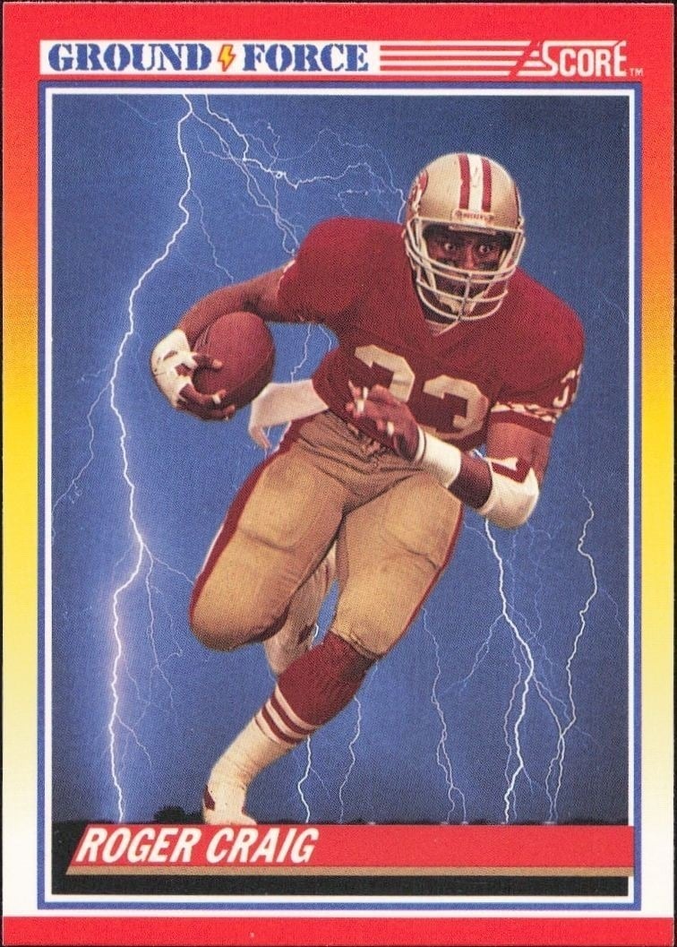 Roger Craig 1990 Score #329 Football Trading Card - Front 1990 Score Roger Craig #329 football trading card front