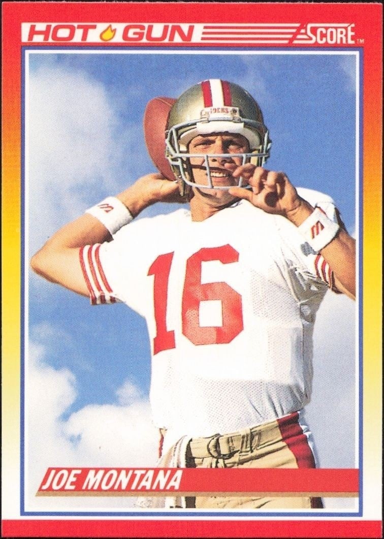 Joe Montana 1990 Score #311 Football Trading Card - Front 1990 Score Joe Montana #311 football trading card front