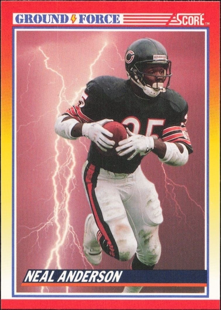 Neal Anderson 1990 Score #326 Football Trading Card - Front 1990 Score Neal Anderson #326 football trading card front