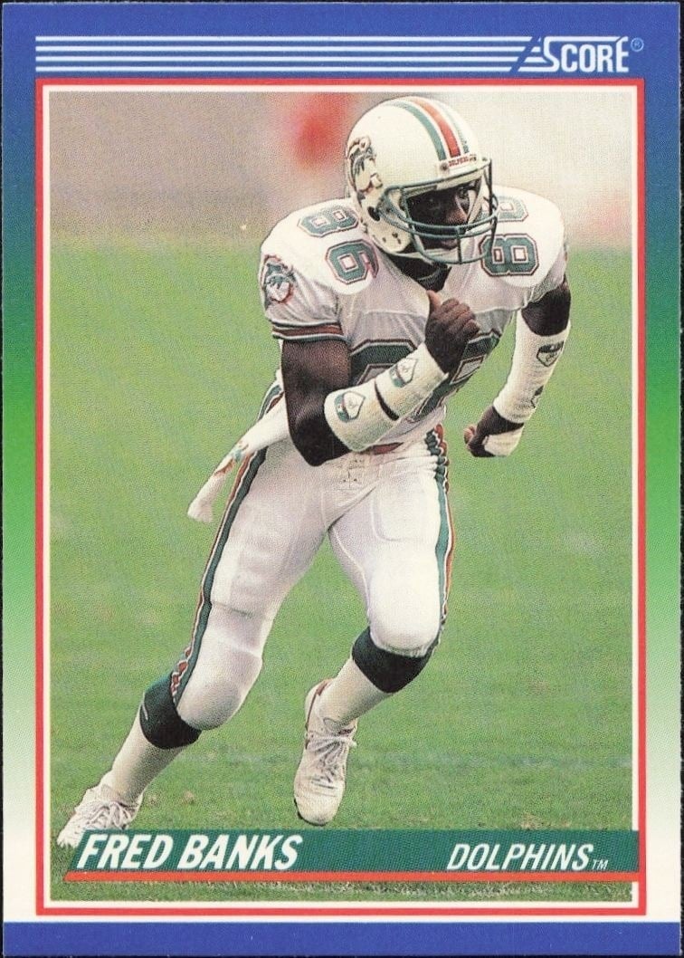 Fred Banks 1990 Score #434 Football Trading Card - Front 1990 Score Fred Banks #434 football trading card front