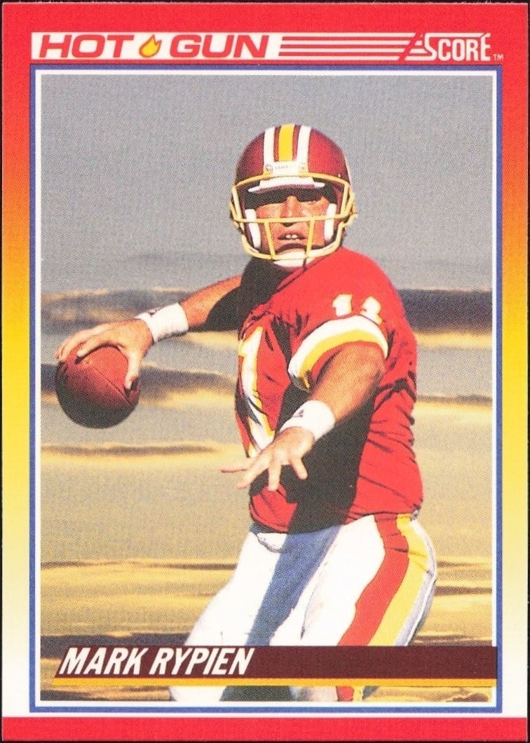Mark Rypien 1990 Score #313 Football Trading Card - Front 1990 Score Mark Rypien #313 football trading card front