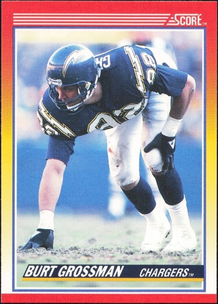 Burt Grossman 1990 Score #285 Football Trading Card - Front 1990 Score Burt Grossman #285 football trading card front