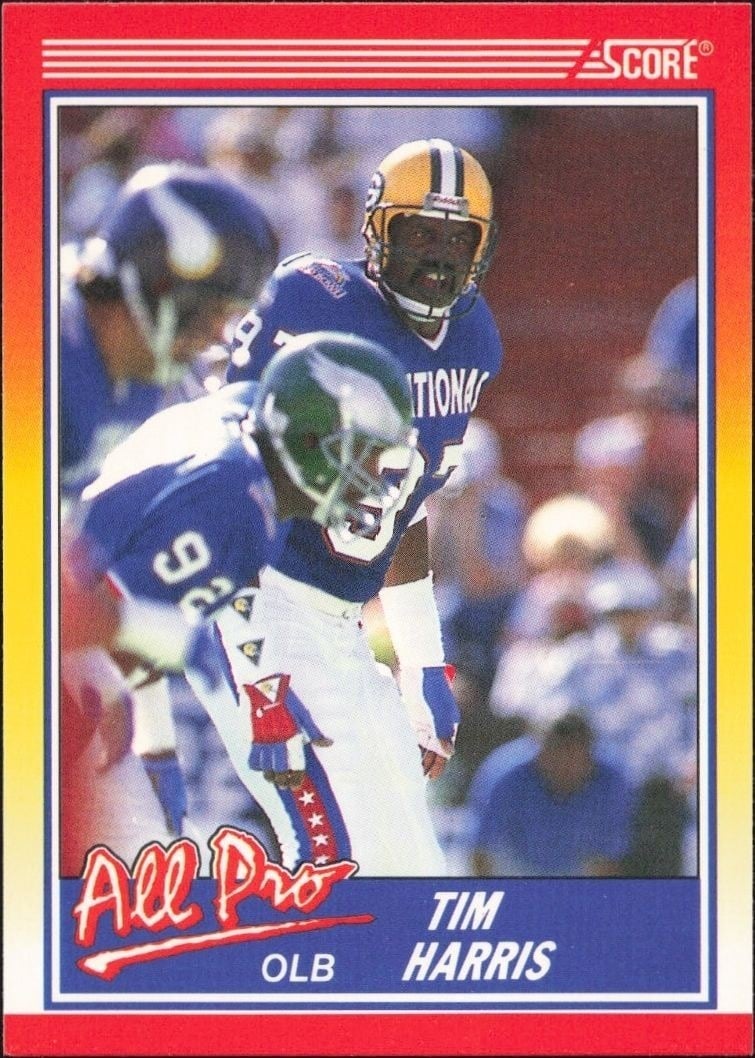 Tim Harris 1990 Score #572 Football Trading Card - Front 1990 Score Tim Harris #572 football trading card front