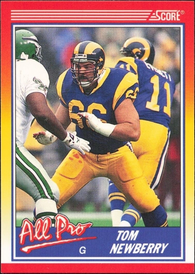 Tom Newberry 1990 Score #585 Football Trading Card - Front 1990 Score Tom Newberry #585 football trading card front