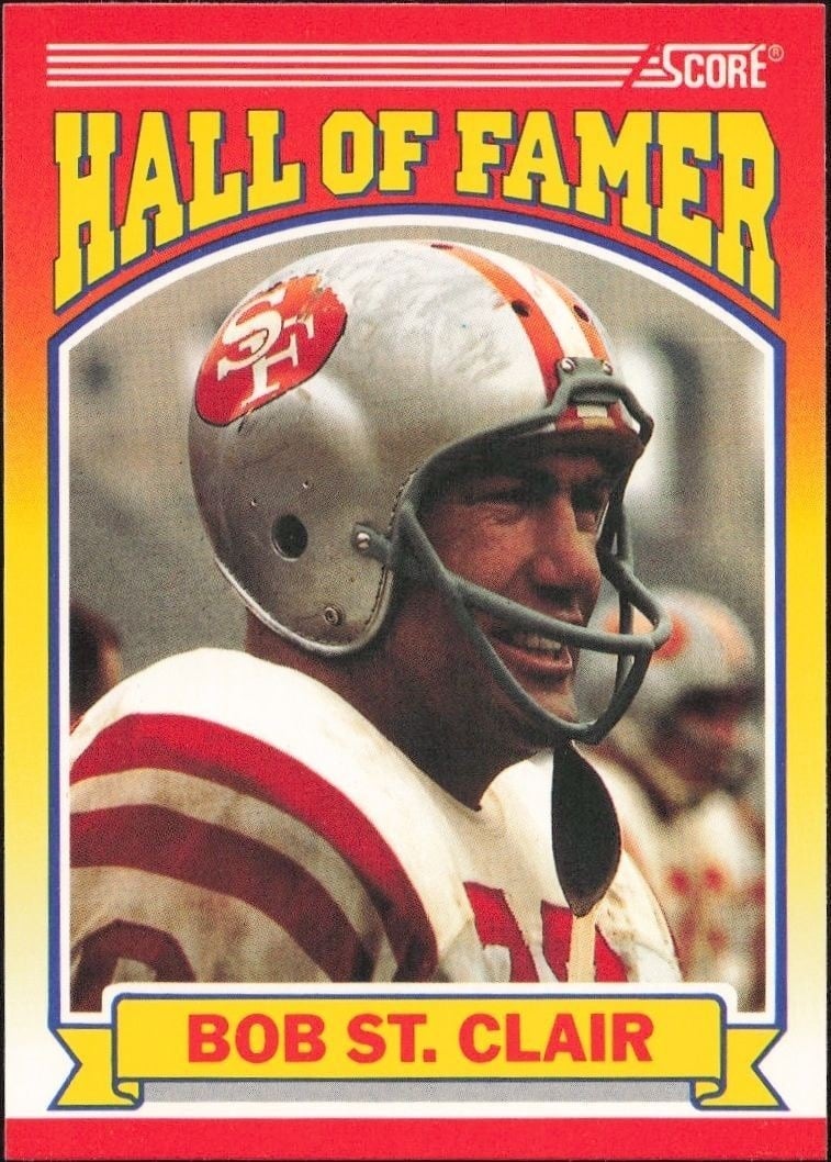 Bob St. Clair 1990 Score #596 Football Trading Card - Front 1990 Score Bob St. Clair #596 football trading card front