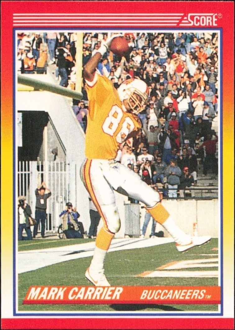 Mark Carrier 1990 Score #604 Football Trading Card - Front 1990 Score Mark Carrier #604 football trading card front