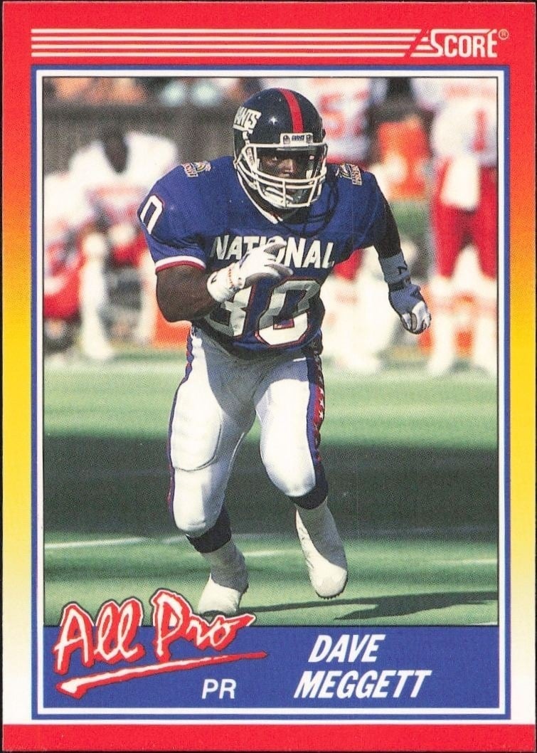 Dave Meggett 1990 Score #576 Football Trading Card - Front 1990 Score Dave Meggett #576 football trading card front
