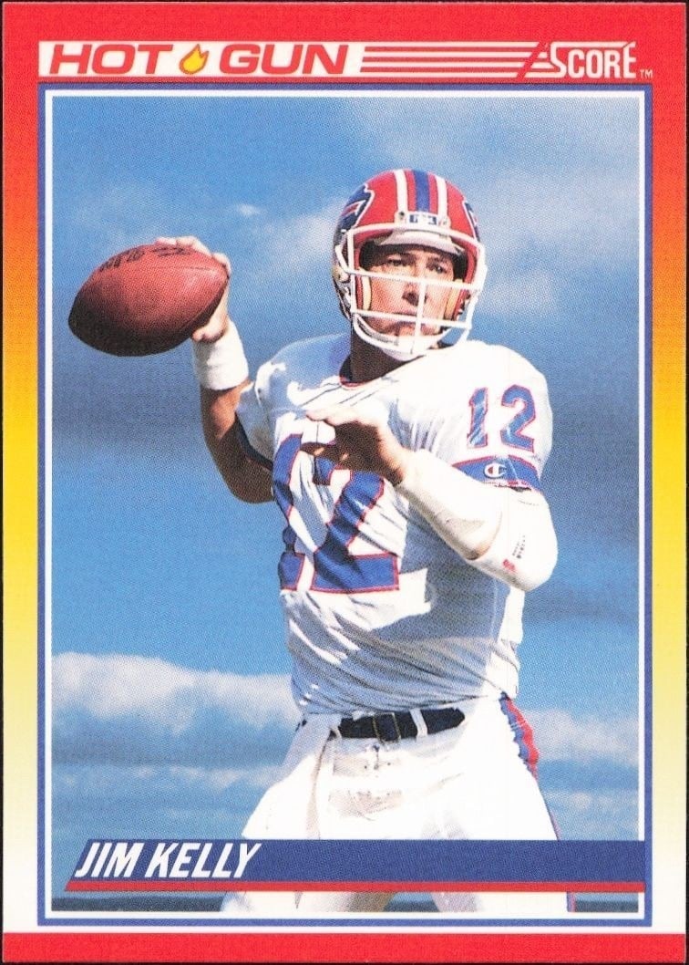 Jim Kelly 1990 Score #318 Football Trading Card - Front 1990 Score Jim Kelly #318 football trading card front