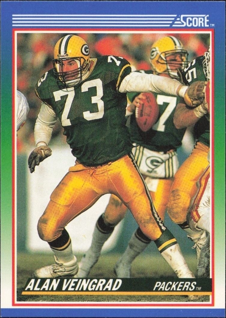 Alan Veingrad 1990 Score #65 Football Trading Card - Front 1990 Score Alan Veingrad #65 football trading card front