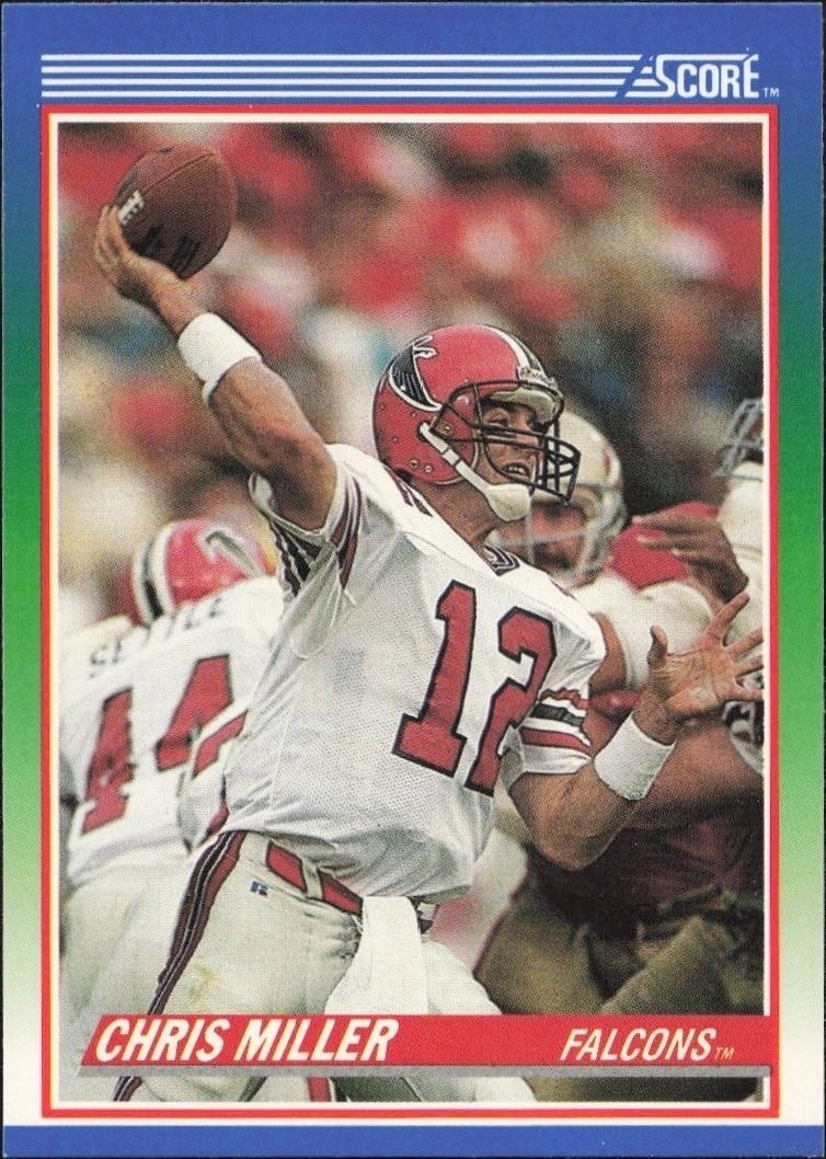 Chris Miller 1990 Score #70 Football Trading Card - Front 1990 Score Chris Miller #70 football trading card front
