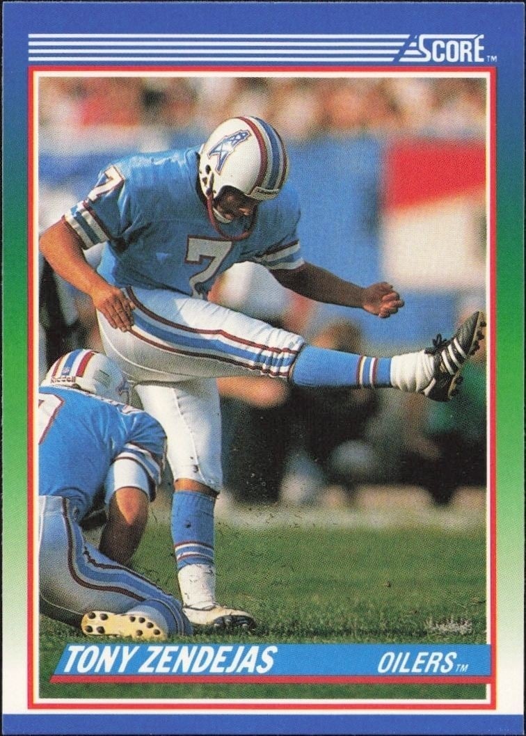 Tony Zendejas 1990 Score #69 Football Trading Card - Front 1990 Score Tony Zendejas #69 football trading card front
