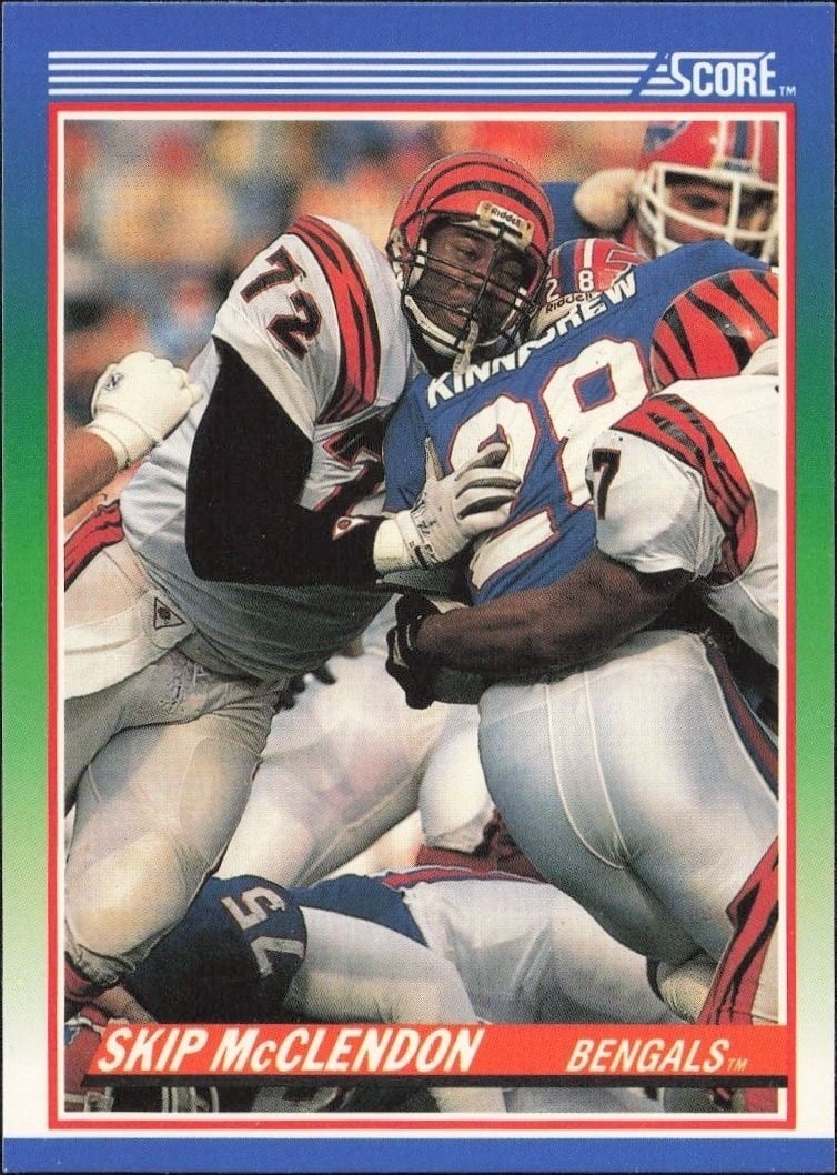 Skip McClendon 1990 Score #72 Football Trading Card - Front 1990 Score Skip McClendon #72 football trading card front