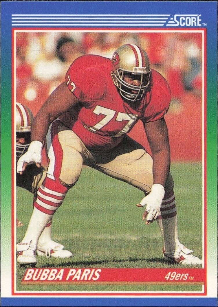 Bubba Paris 1990 Score #77 Football Trading Card - Front 1990 Score Bubba Paris #77 football trading card front