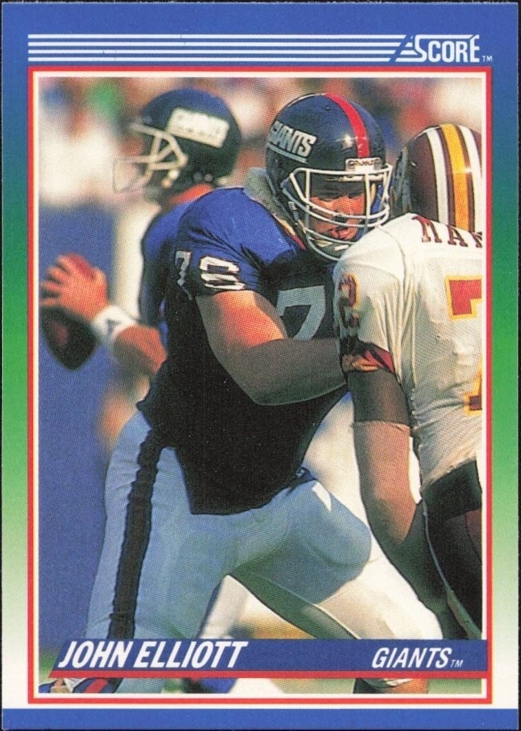 John Elliott 1990 Score #78 Football Trading Card - Front 1990 Score John Elliott #78 football trading card front