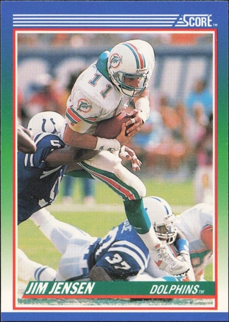 Jim Jensen 1990 Score #84 Football Trading Card - Front 1990 Score Jim Jensen #84 football trading card front