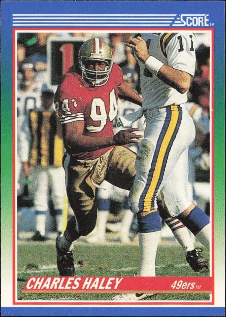 Charles Haley 1990 Score #94 Football Trading Card - Front 1990 Score Charles Haley #94 football trading card front