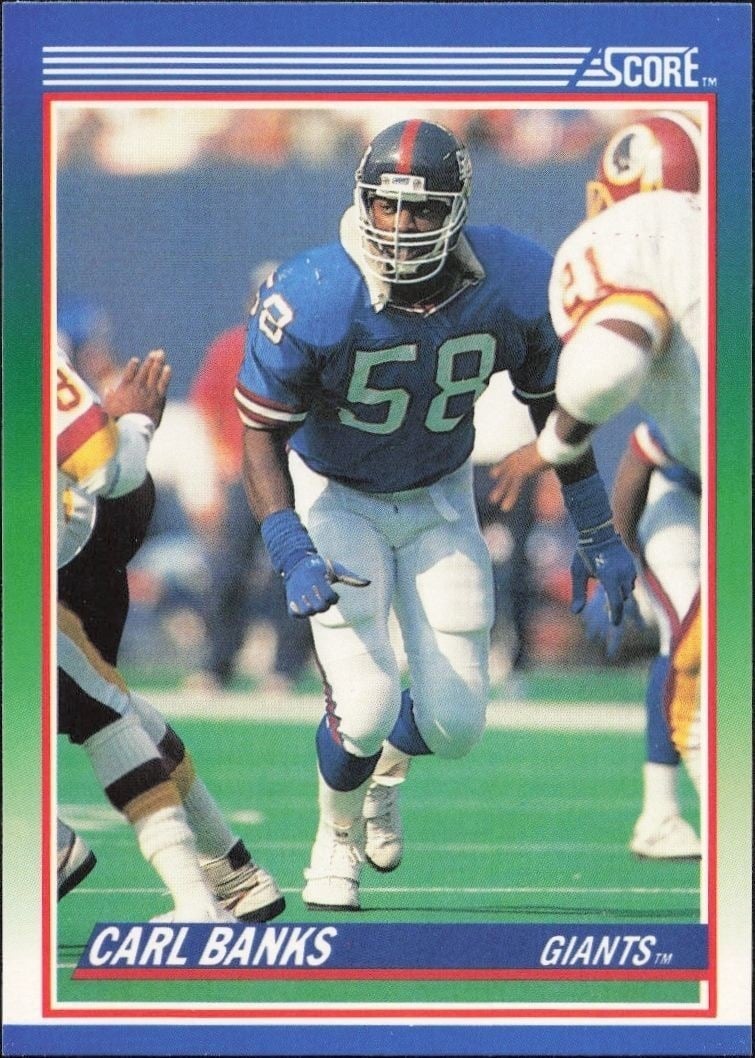 Carl Banks 1990 Score #91 Football Trading Card - Front 1990 Score Carl Banks #91 football trading card front