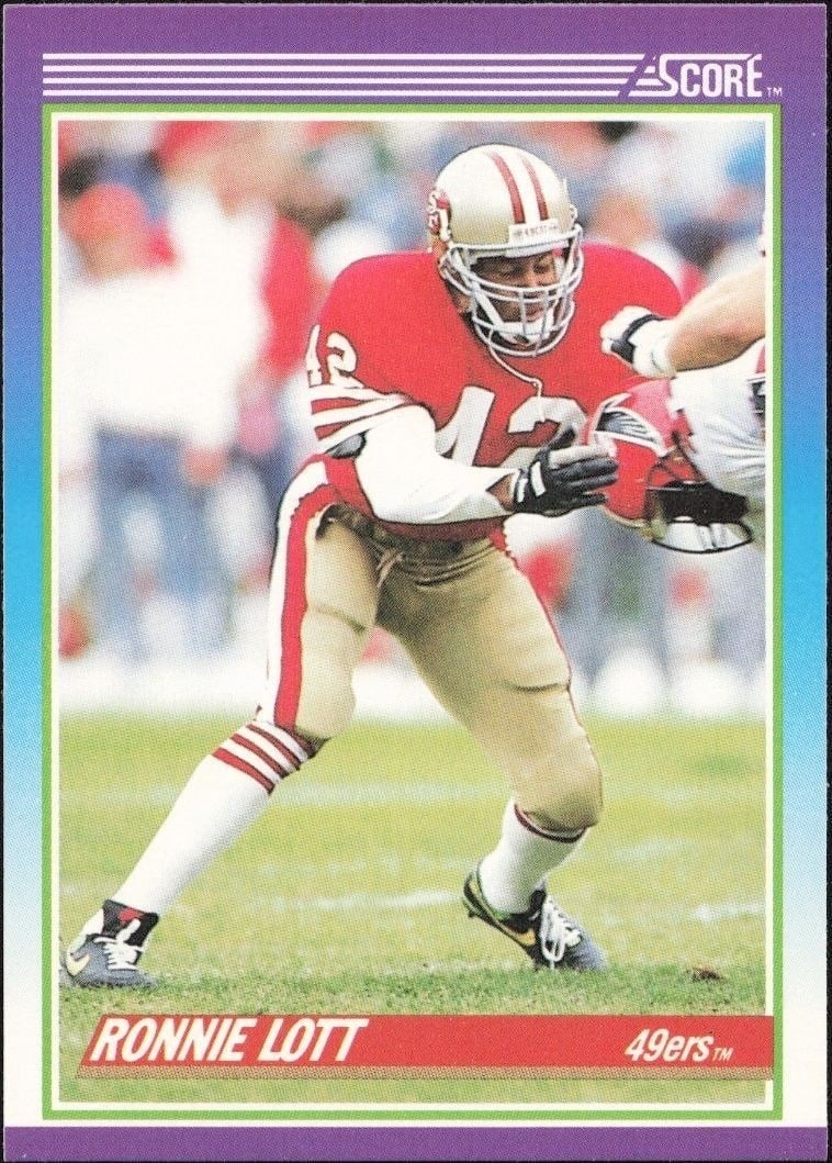 1990 Score Ronnie Lott #170 trading card