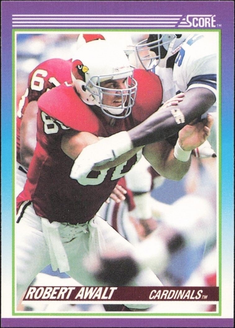 Robert Awalt 1990 Score #180 Football Trading Card - Front 1990 Score Robert Awalt #180 football trading card front
