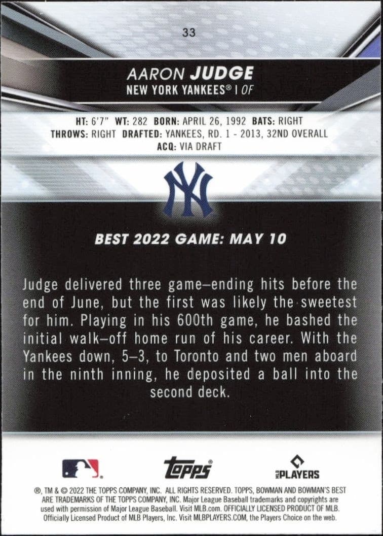 Aaron Judge - Back
