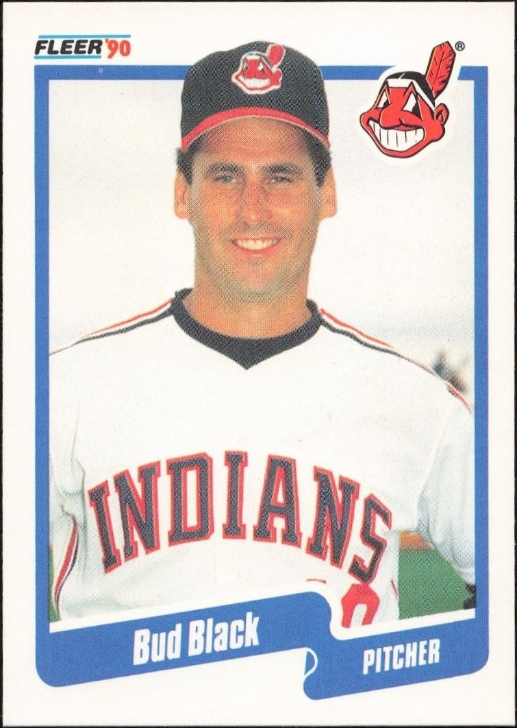 Bud Black 1990 Fleer Black #486 Baseball Trading Card - Front 1990 Fleer Black Bud Black #486 baseball trading card front