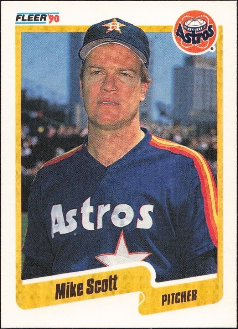 Mike Scott 1990 Fleer #237 Baseball Trading Card - Front 1990 Fleer Mike Scott #237 baseball trading card front